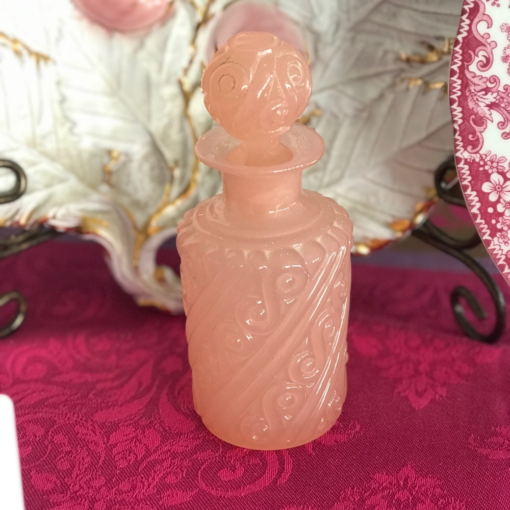 Vintage PV FRANCE pink opaline perfume bottle